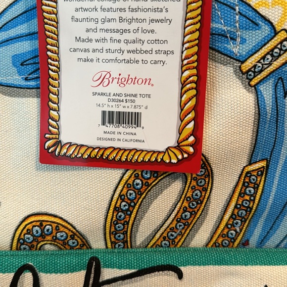 BRIGHTON bright and colorful “Sparkle and Shine” oversized Tote bag NWT - Picture 8 of 8